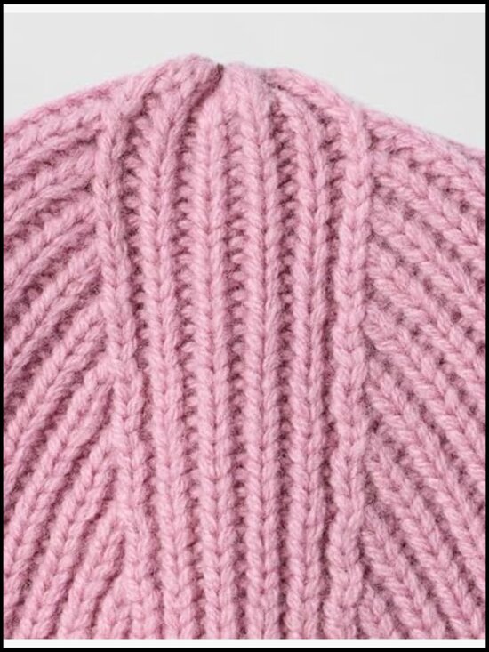 Ribbed Knit Beanie Hat with Woven Logo - Pull-On Style main image 7